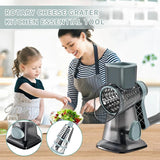 Rotary Cheese Grater & Vegetable Shredder – 3-in-1 Multi-Function Kitchen Tool